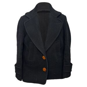 See by Chloé Single Breasted Coat in Black Wool